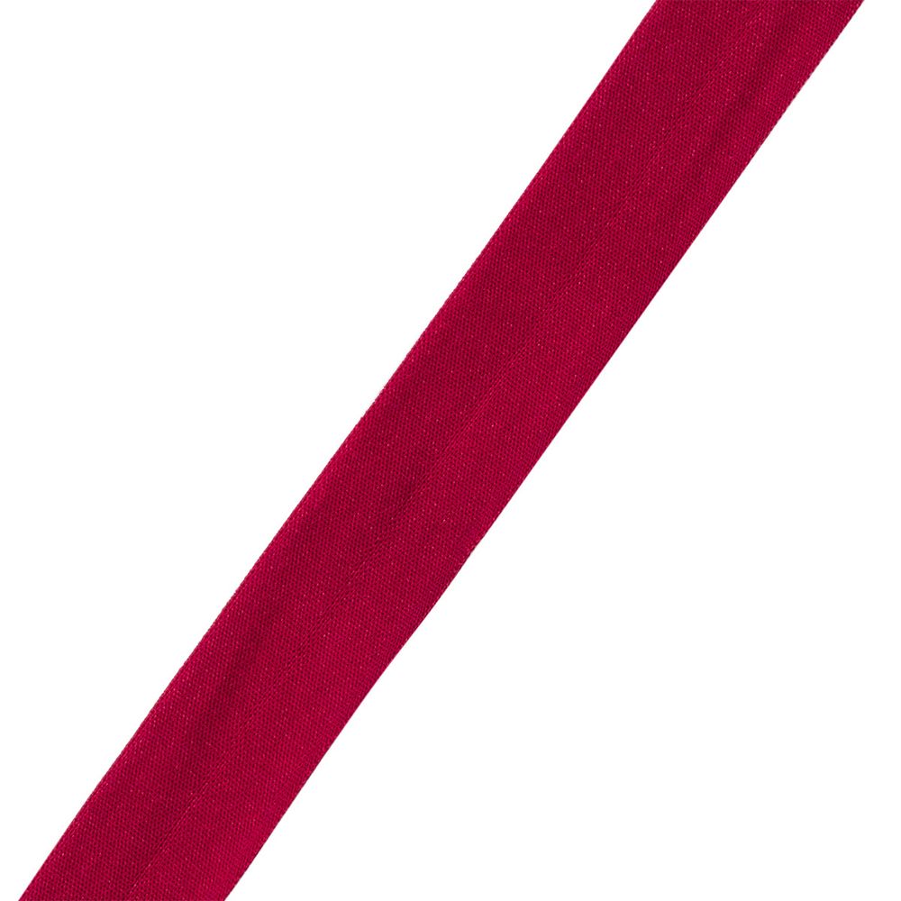 Косая бейка трикотажная 20 мм / 100 метров, C520 темно-красный