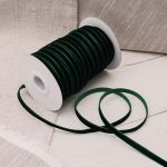 Лента бархатная (тесьма) 06.0 мм / 32.9±2 метров, 0081-0701, 165 темно-зеленый