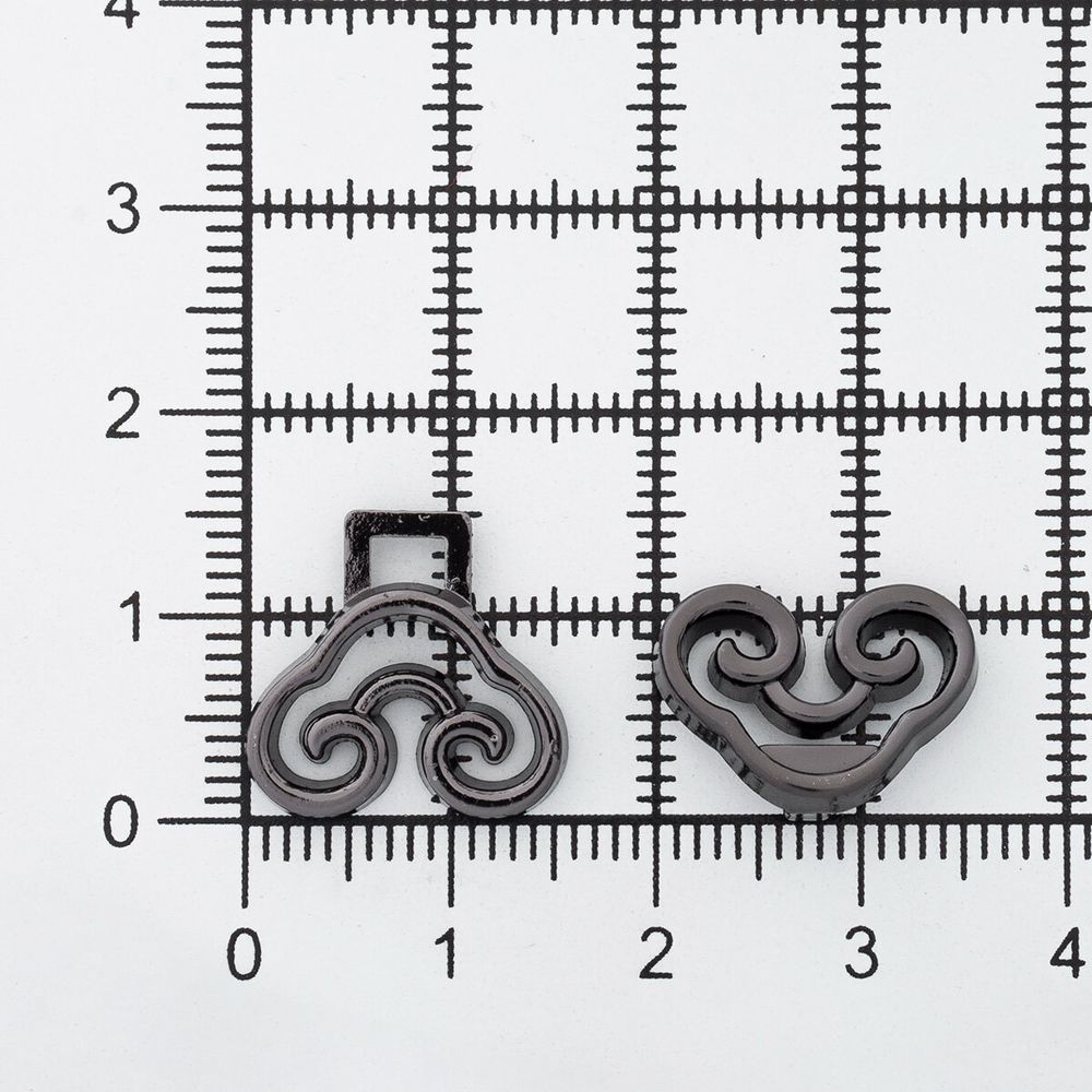 Крючки пришивные декоративные 24х15 мм, олово (чер.никель)), 6 шт