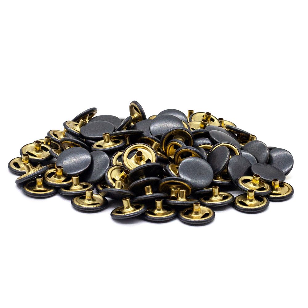 Часть кнопки Альфа (S-образная) ⌀15 мм (A-часть), 5/15 05 BRASS, цв.черный, 100 шт, BIG