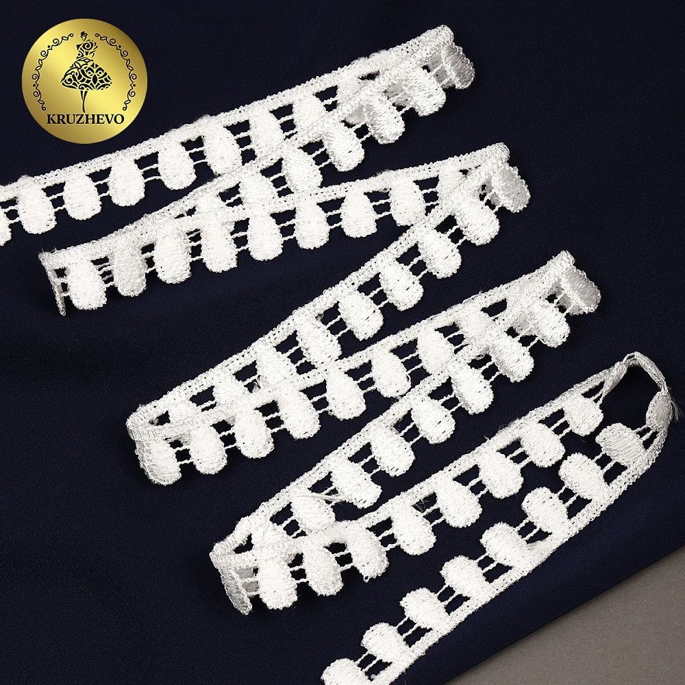 Кружево гипюр (плетёное) 10 мм, TBY.W1088, теплый белый, 13.71м, Kruzhevo