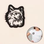 Термоаппликация волк 7х6см, черно-белый, 10 шт