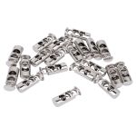 Фиксатор (зажим) для шнура металл 2 отв. ⌀4,4 мм, 23х8 мм, металл (никель), 20 шт