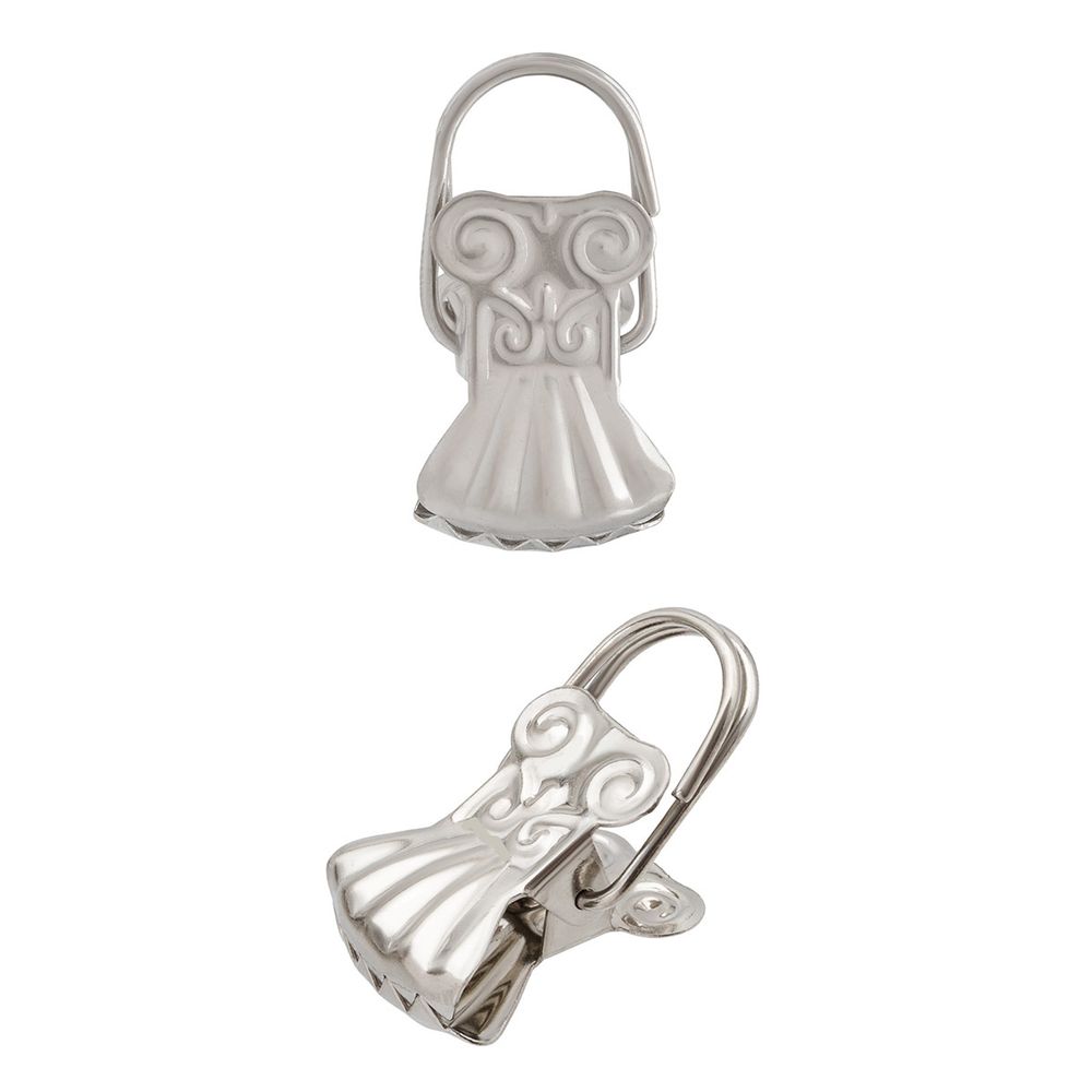 Кольцо шторное с зажимом h=30 мм, 20 шт, металл, для карнизов, никель, LH-108