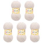Пряжа Alize (Ализе) Softy / уп.5 мот. по 50 г, 115м, 599 ванильный