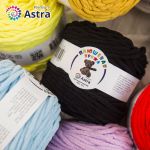 Пряжа Astra Premium (Астра Премиум) Плюшевая / уп.2 мот. по 100 г, 80 м, 999 черный