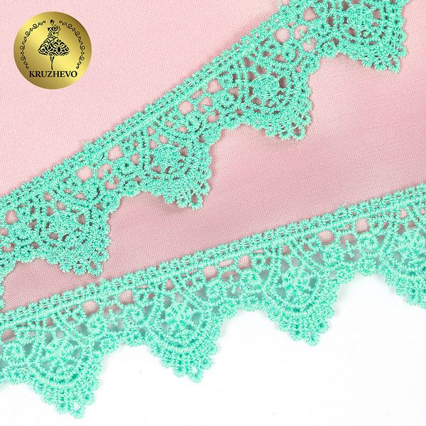 Кружево гипюр (плетёное) 26 мм, 0798 цв.F249 мята уп.27м, Kruzhevo
