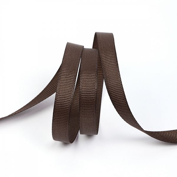 Лента репсовая (в рубчик) 10.0 мм / 22.8±1 метра, 855 коричневый, Magic4Hobby