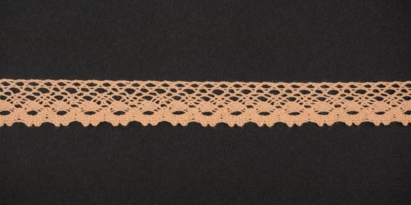 Кружево вязаное (тесьма) 18 мм цв.персиковый, Alfa, 25 метров, AF-373-021