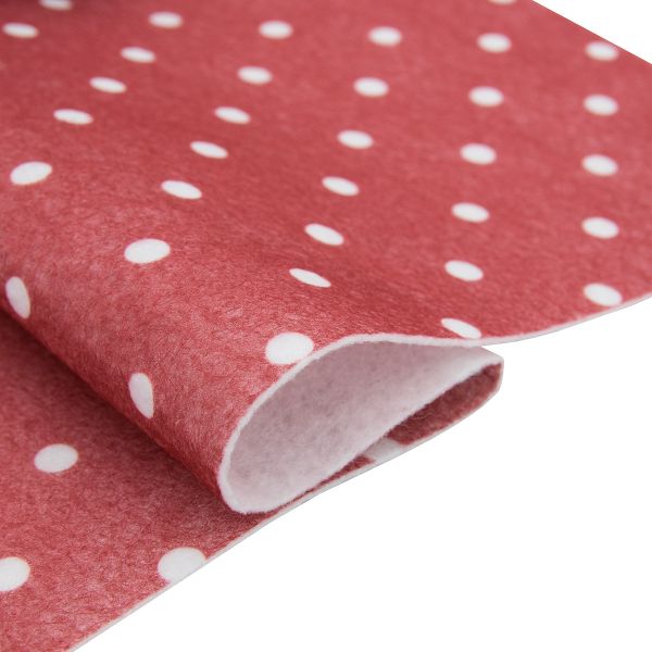 Фетр листовой мягкий с рисунком Горох, 1.0 мм, 170гр, 20х30см, 5 шт/упак, Astra&Craft (YF 602/AF804 красный/т.красный)