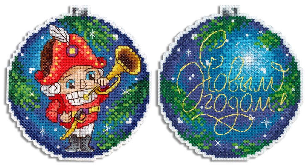 Набор для вышивания нитками МП Студия (Жар-птица), Пора праздновать 9х9 см