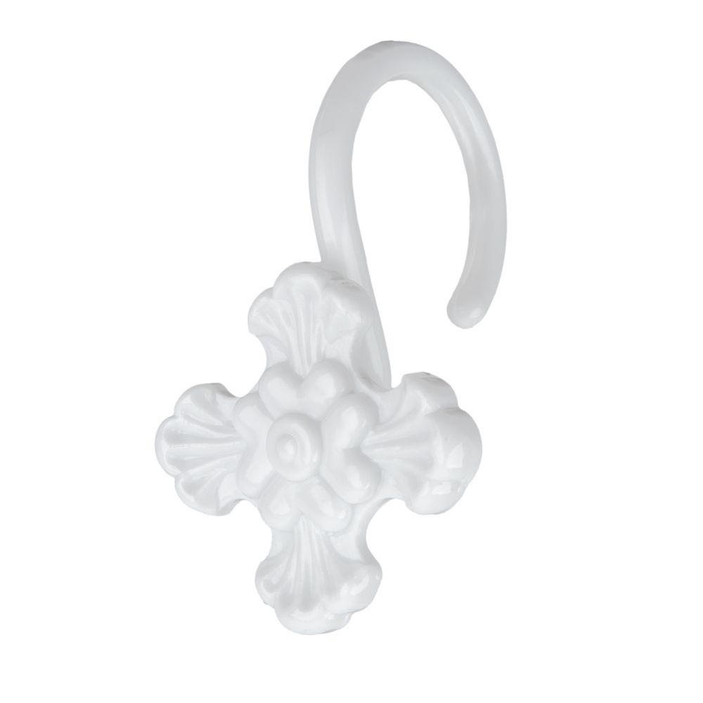 Крючки шторные для карниза навесные ⌀6 мм, 10 шт, 03 белый, Sofi H30