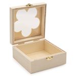 Заготовка для декорирования Шкатулка деревянная с окном в виде цветочка, фанера из тополя/оргстекло, 10х10х5см