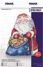 Набор для вышивания нитками Panna, Подушка. Дед Мороз, 35х45 см