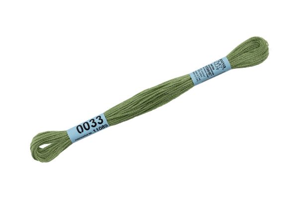 Мулине Gamma 100% хлопок, цв.0033 св.зеленый, 24 мотка по 8 метров