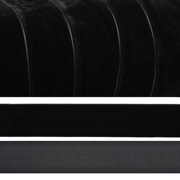 Лента бархатная (тесьма) 15.0 мм / 5 метров, LB1503 нейлон, цв.черный