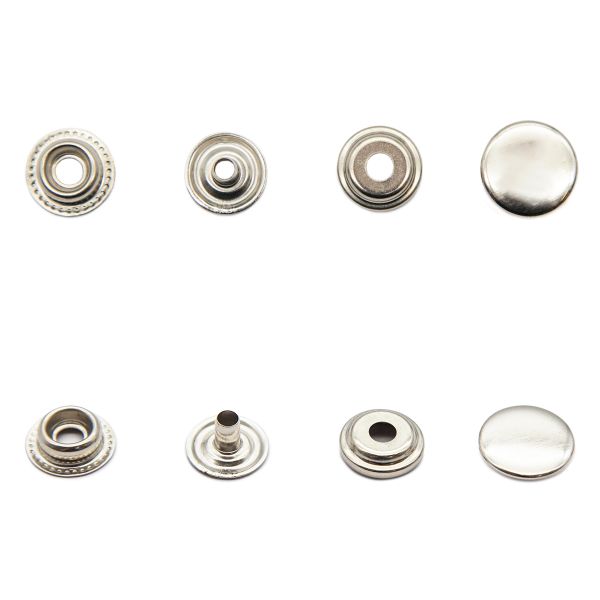Кнопка Дельта (O-образная) ⌀15.0 мм, ≈72 шт, СТАЛЬ, №61 никель, NEW STAR