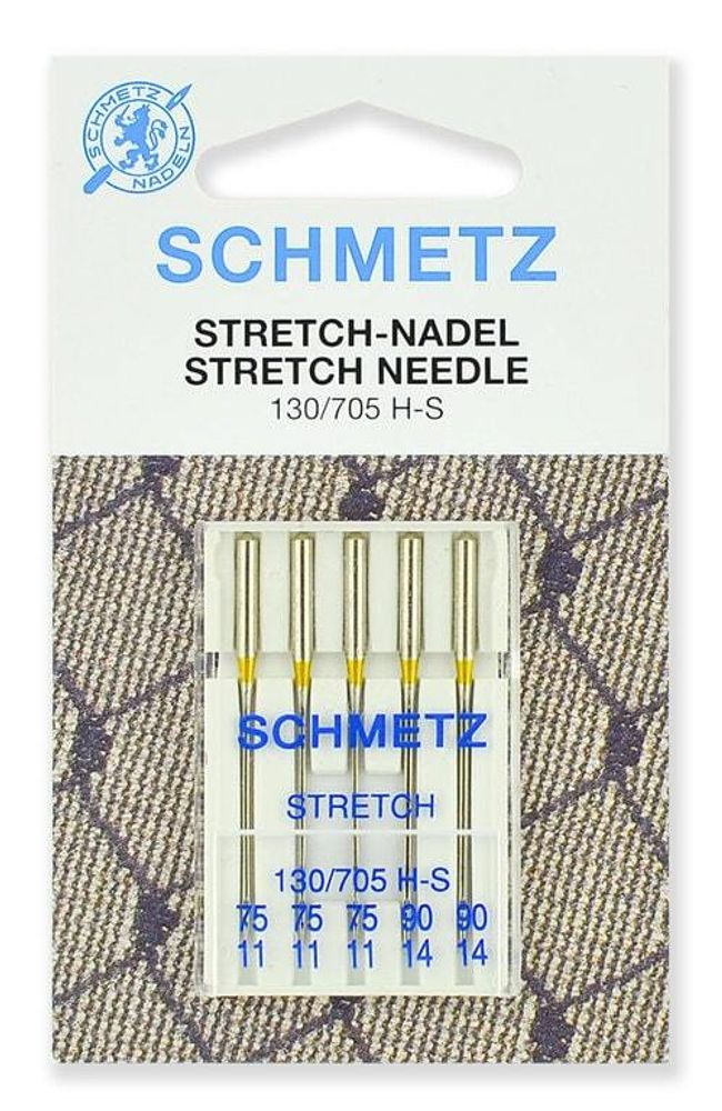 Иглы для швейных машин стрейч Schmetz №75(3), 90(2), 5шт, 22:80.FB2.V3S, 10 блист.