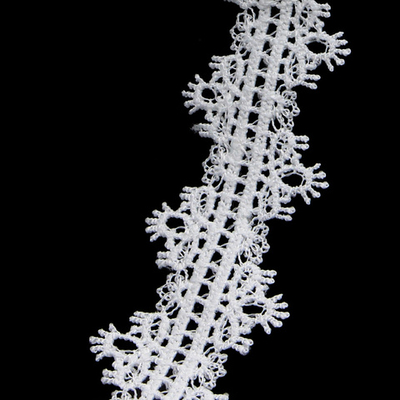 Кружево гипюр (плетёное) 30 мм / 3 метра, матовое, C501 белый