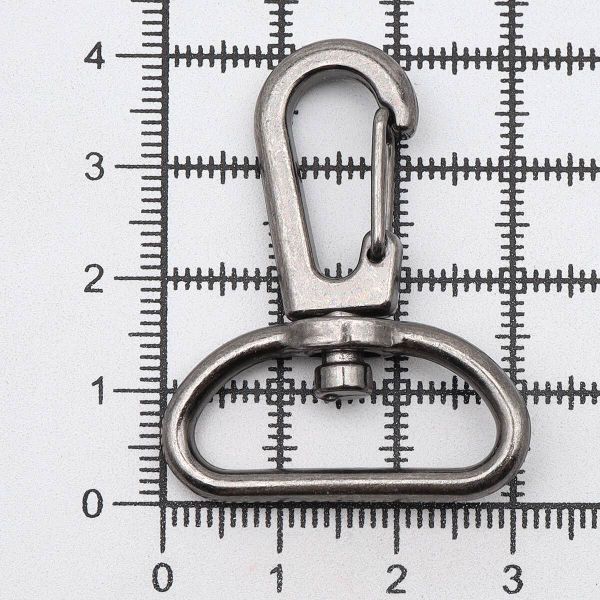 Карабин металл 25.0 мм (41х31 мм), никель черный, 10 шт