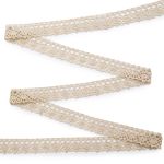 Кружево вязаное (тесьма) хлопковое 22 мм / 25 метров, одностор. (02 бежевый)