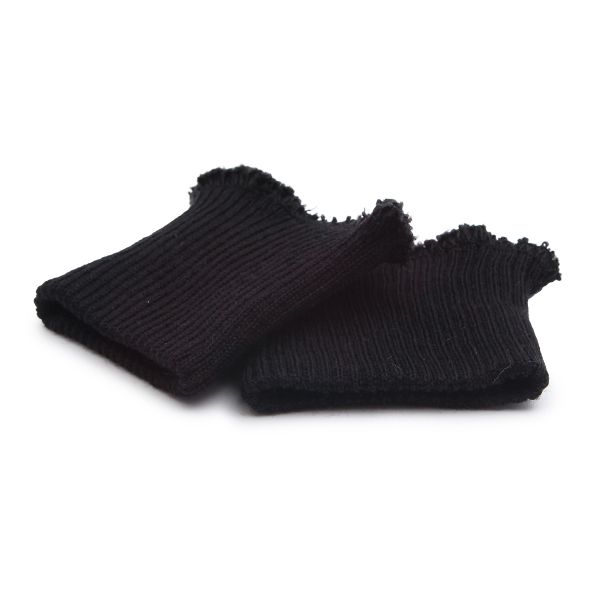 Манжеты трикотажные 6.5х7.0 см, 10 пар, тонкие, 2х2, 004 черный