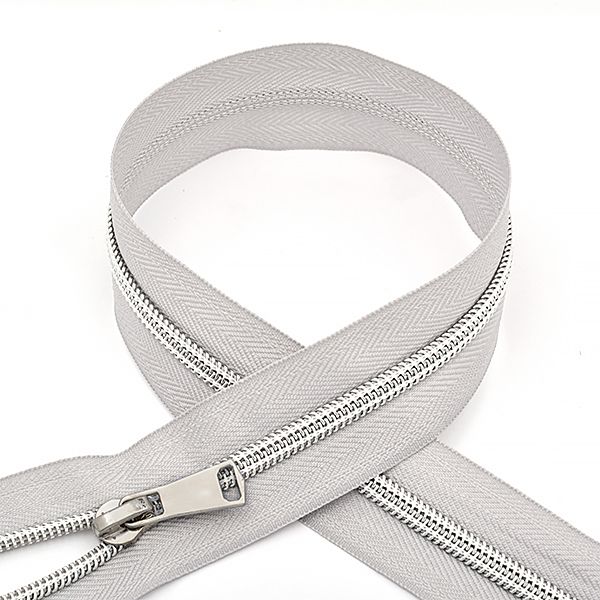 Молния спираль (витая) Т5 (5 мм) 1 зам., разъем., 55 см, декор., цв.S336 серый уп.50 шт