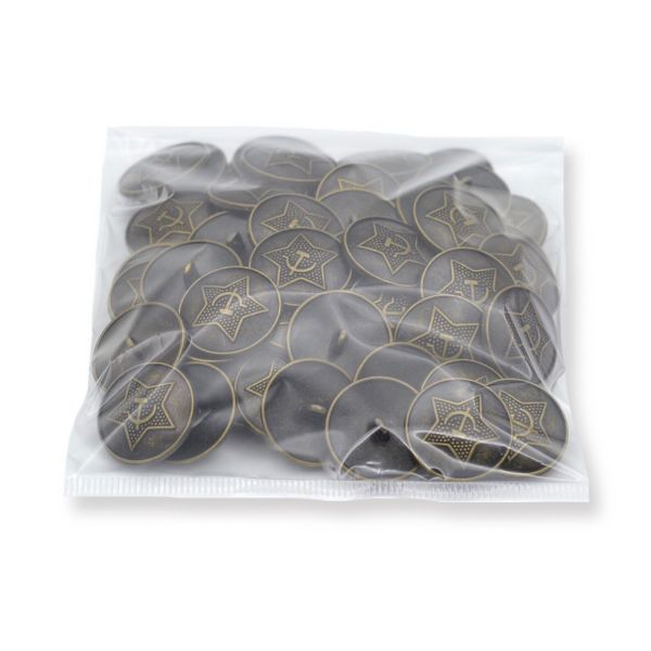 Пуговицы на ножке 40L (25мм), металл (OB бронза), 72 шт, ME 621