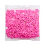 Фиксатор (зажим) для шнура пластик 2 отв., ⌀4.0 мм, 14х17 мм, овал малый ПП, розовый, 100 шт