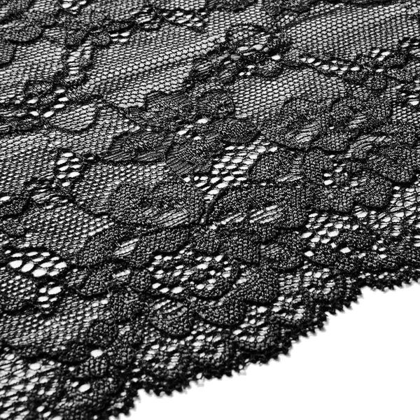 Кружево бельевое эластичное 180 мм / 13.72 м, цв. C580 черный
