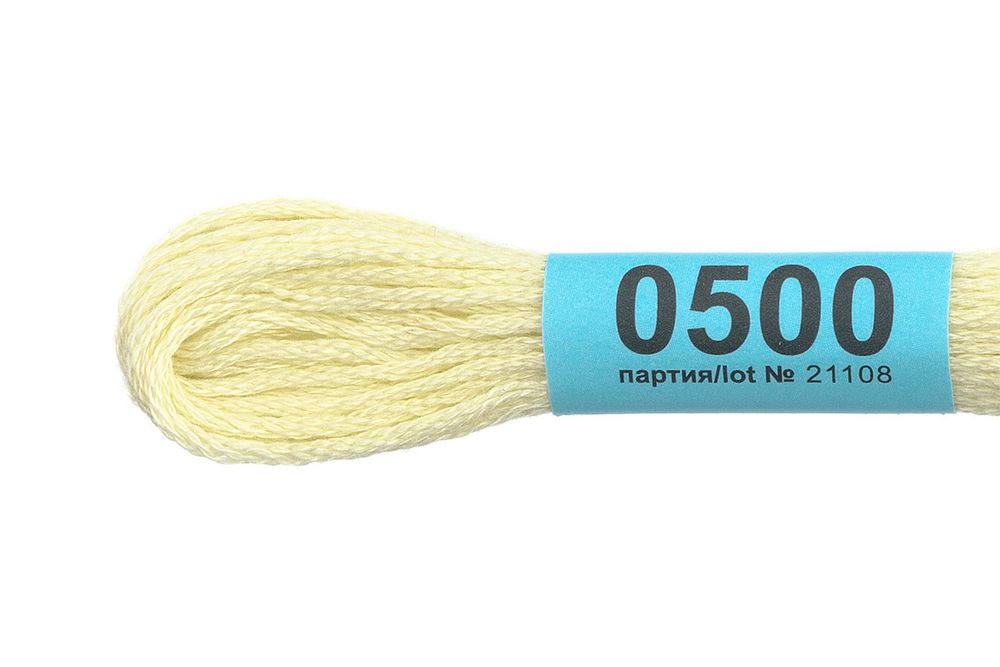Мулине Gamma 100% хлопок, цв.0500 бл.салатовый, 24 мотка по 8 метров