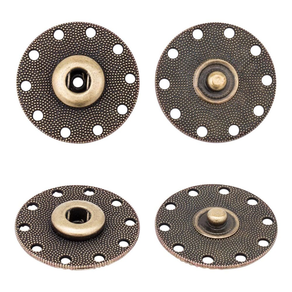 Кнопка пришивная металл ⌀28.0 мм, металл, OB, уп.10 шт