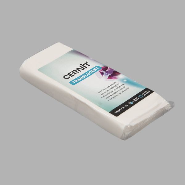 Полимерная глина Cernit Translucent прозрачная 500гр, белый