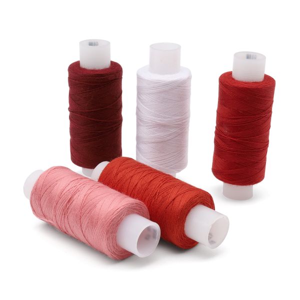 Швейные нитки (набор) 40ЛШ Спектр 200м, ассорти, 5 шт (4 красный), Красная нить