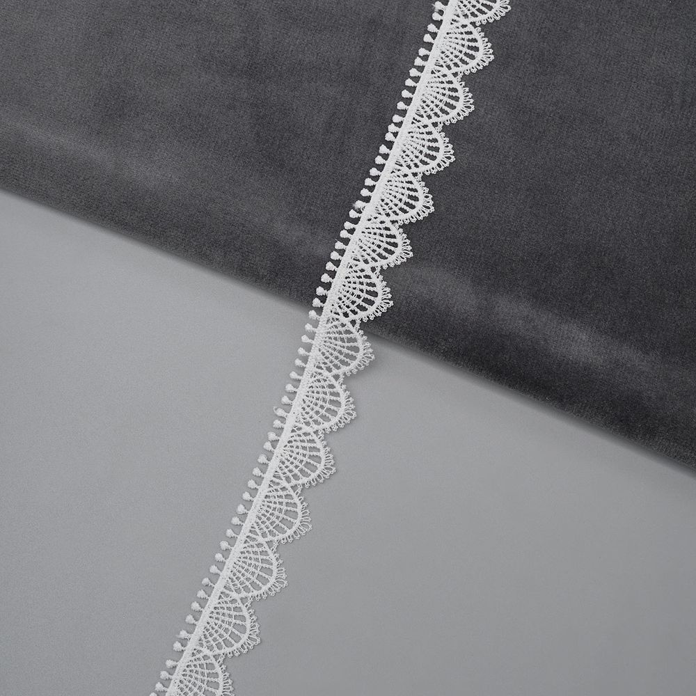 Кружево гипюр (плетёное) 20 мм, / 13.71 метра, белый