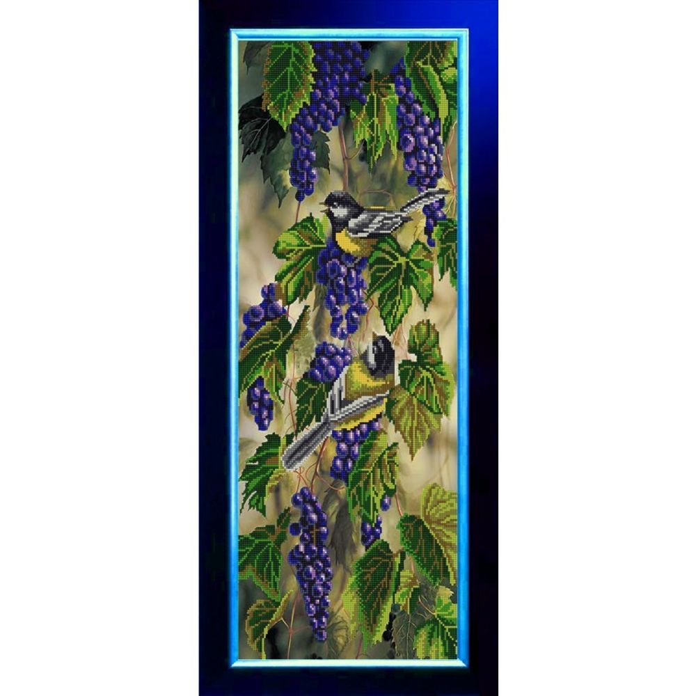 Рисунок для вышивания бисером Конек, 9847 Птички-синички 25х65 см