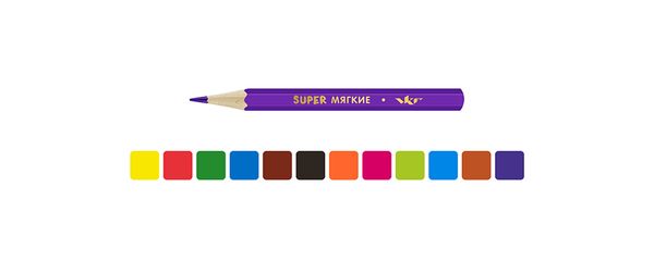 Набор цветных карандашей, короткие Единорог на радуге SCP-2012 заточенный 16х12 цв, Набор цветных карандашей, короткие Единорог на радуге SCP-2012 заточенный 16х12 цв, ВКФ SCP-2012