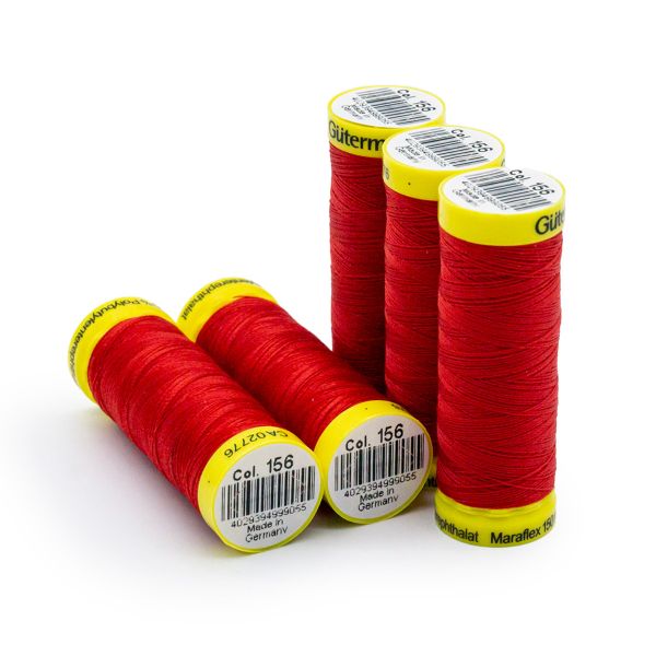 Нитки для трикотажа Gutermann Maraflex, 150м, 156 красный, 5 катушек