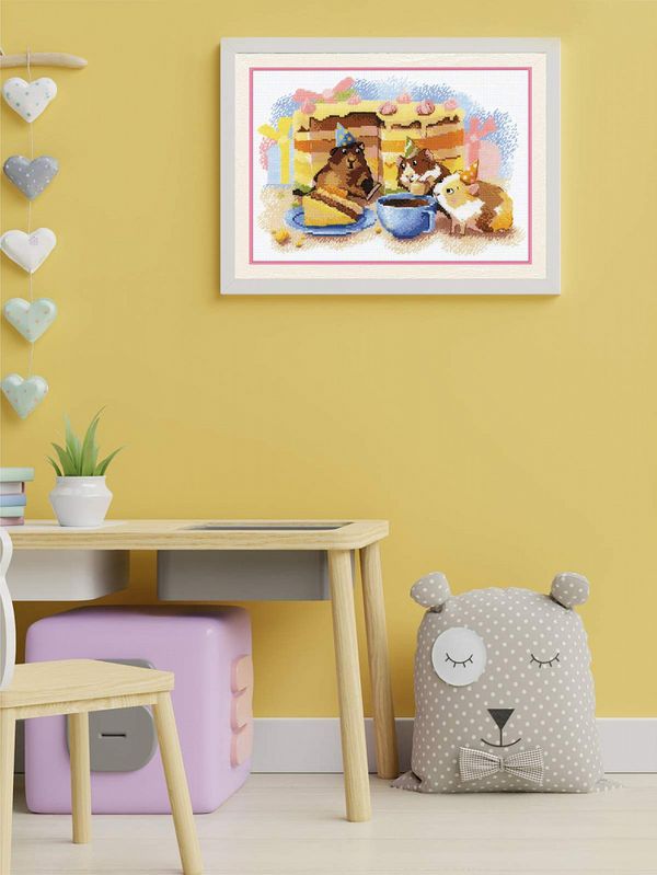 Набор для вышивания нитками Риолис, Самый вкусный кусочек 30х21 см