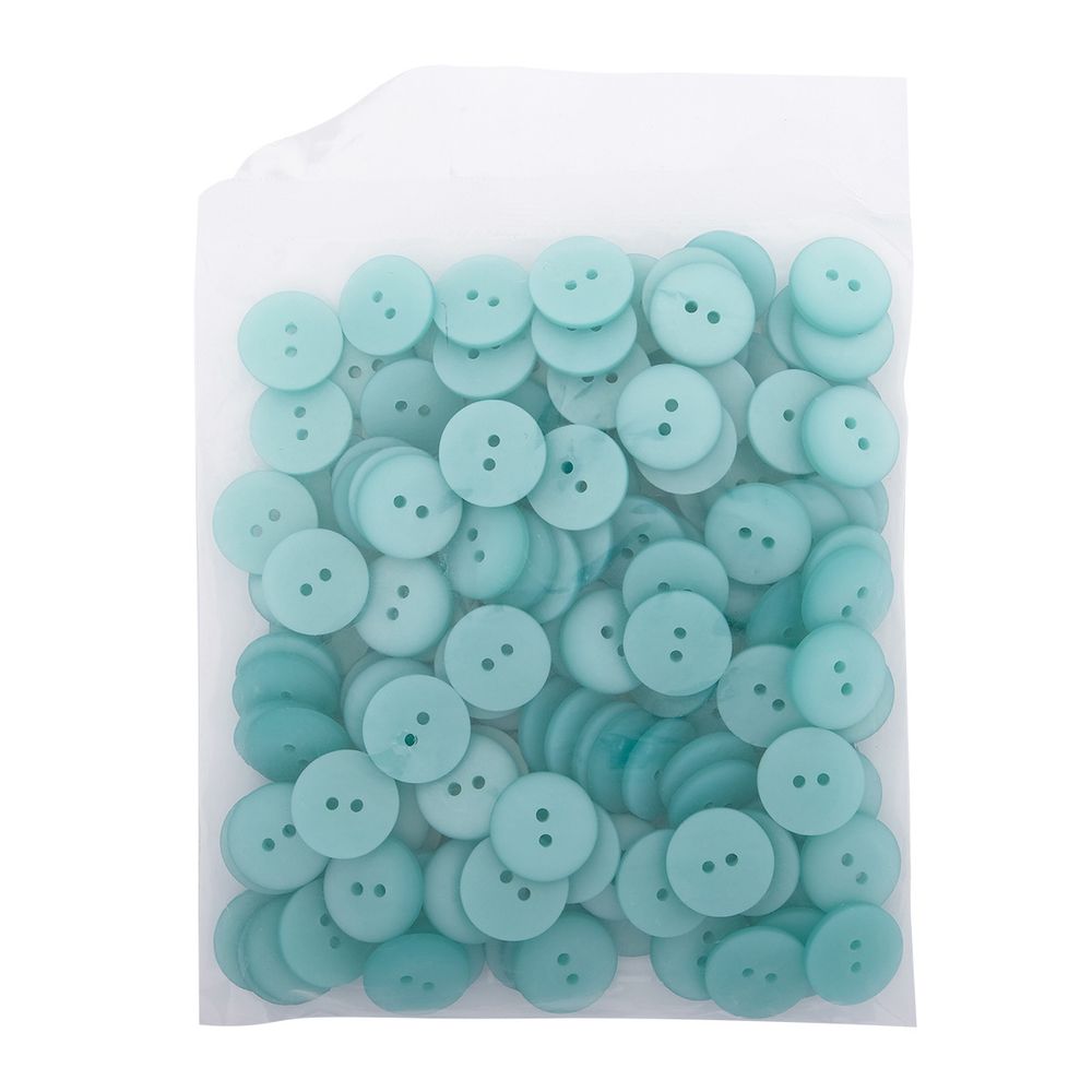 Пуговицы на 2 прокола 28L (18мм), пластик (col.28 бирюзовый), CR-K18M, 144 шт
