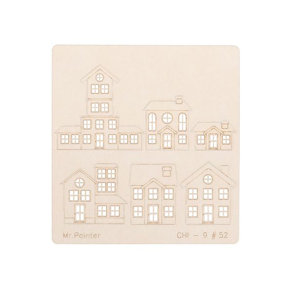 Чипборд 9.5х10 см, 1 шт, 052 Домики-1, Mr.Painter CHI-9