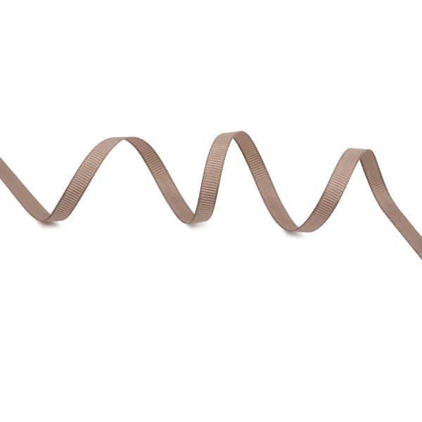 Лента репсовая (в рубчик) 6.0 мм, 075 серо-коричневый, уп.18,28 м