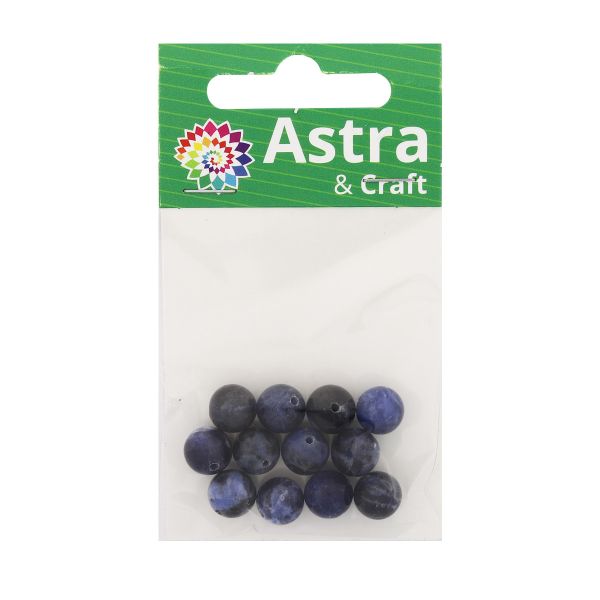 Бусины натуральный камень содалит 8 мм, 12 шт в упак, Астра