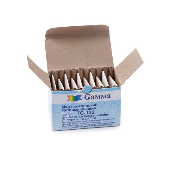 Мел портновский сублимирующий, 10 шт, св.бежевый, Gamma ТС-122