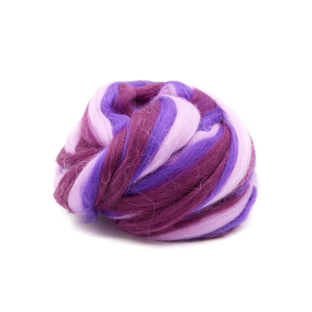 Шерсть для валяния Троицкая п/тонкая 1х100 г (до 29 мкр), мультиколор 1345