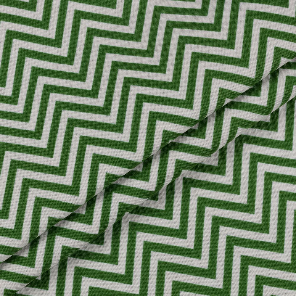 Ткань для пэчворка Peppy Бабушкин сундучок, рулон 112 см / 5 метров, БС-20 зигзаг я.зеленый, Peppy