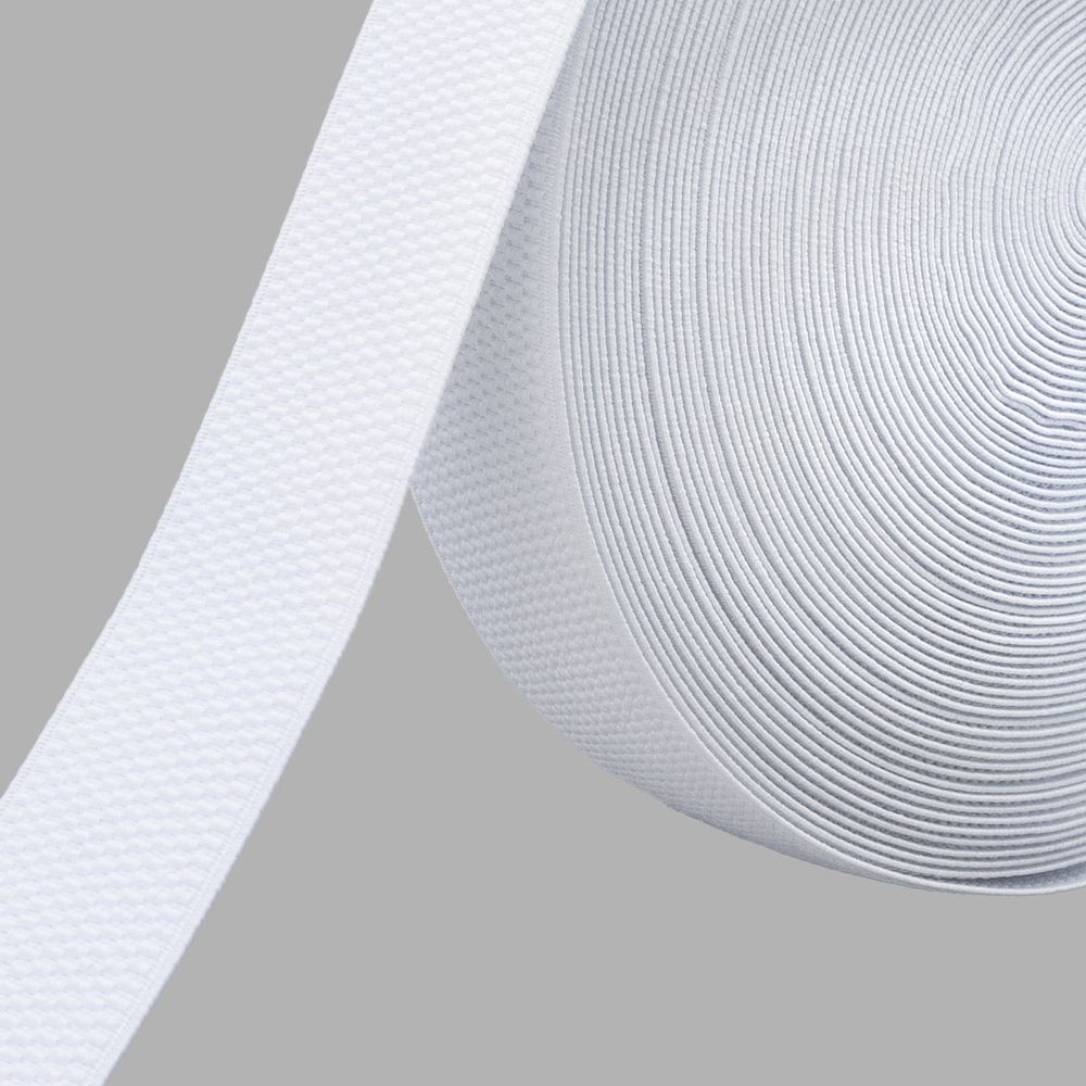 Резинка для подтяжек (помочная) 40.0 мм / 25 метров, 25.2 г/п.м., 501 белый, 6123-9344