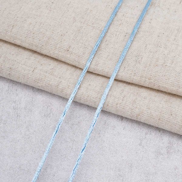 Шнур атласный корсетный ⌀2.0 мм / 50 метров, 3105 голубой