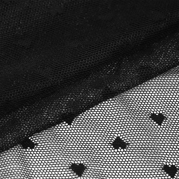 Сетка бельевая эластичная 55 г/м², шир.150 см / 24 кг (1кг-12,5м), Сердечки, цв.черный /OLG015.170/