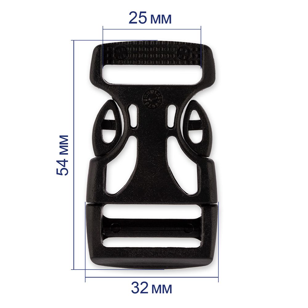 Фастекс (пряжка трезубец) ацеталь 25 мм, 10 шт, черный, Gamma SB01